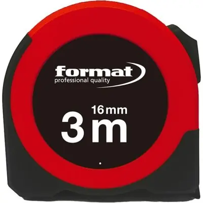 Značkový Kapesní svinovací metr 3 m x 16 mm, bílý, průzor FORMAT 4333097026155