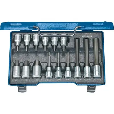 Značkový Sada šroubovákových hlavic 1/2" Vnitřní šestihran 5-17mm 15 ks. Gedore 6129360