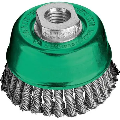 Zlevněný Hrncový kartáč ušlechtilá ocel splétaný 65x0,5 mm lem 30x6 mm drát Lessmann