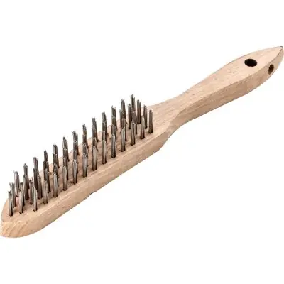 Autentický Drátený kartác, V4A hladký, 3radový 0,3mm Lessmann