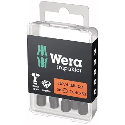 Nejlepší Cena Bit Impaktor 1/4" DIN 3126 E6,3 T40 x 50 mm balení 5 ks Wera