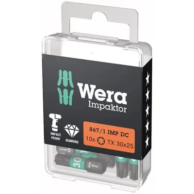 Expresní Doručení Bit Impaktor 1/4" DIN 3126 C6,3 T30 x 25 mm balení 10 ks Wera