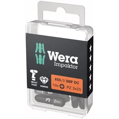 Aktuální Bit Impaktor 1/4" DIN 3126 C6,3 PZ3 x 25 mm balení 10 ks Wera