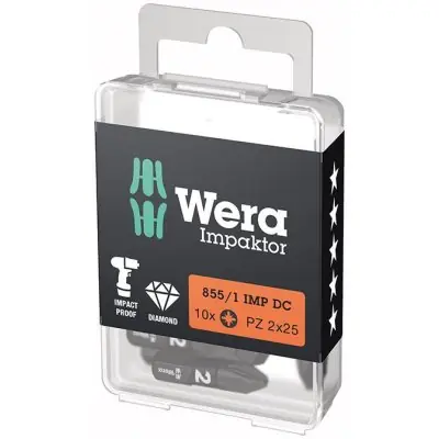Bit Impaktor 1/4" DIN 3126 C6,3 PZ2 x 25 mm balení 10 ks Wera Výprodej