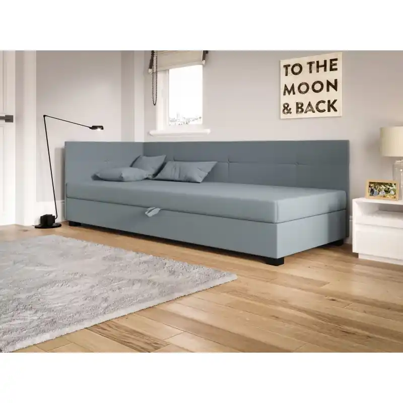 Zlevněný Jednolůžková čalouněná postel 120x195 LOCIKA PLUS 2 - modrošedá