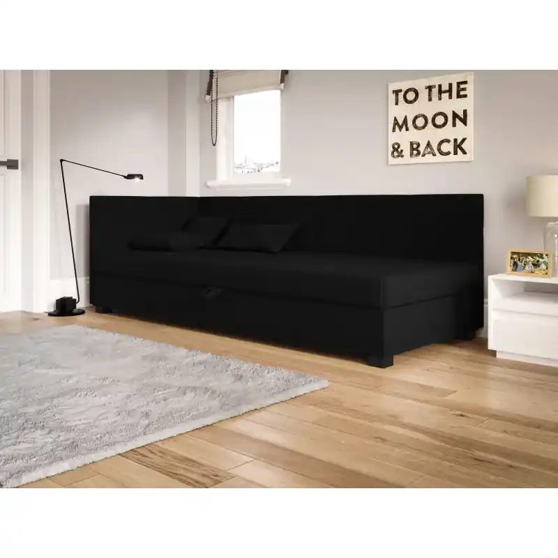 Akce Jednolůžková čalouněná postel 90x195 LOCIKA PLUS 2 - černá