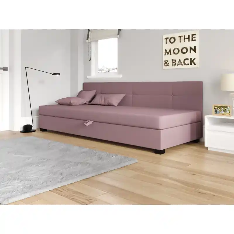 Zlevněný Jednolůžková čalouněná postel 100x195 LOCIKA BIZ 2 - růžová