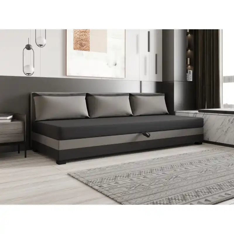 Akce Jednolůžková postel 100x195 ZAJDA BIZ 2 s úložným prostorem - šedá / světle šedá