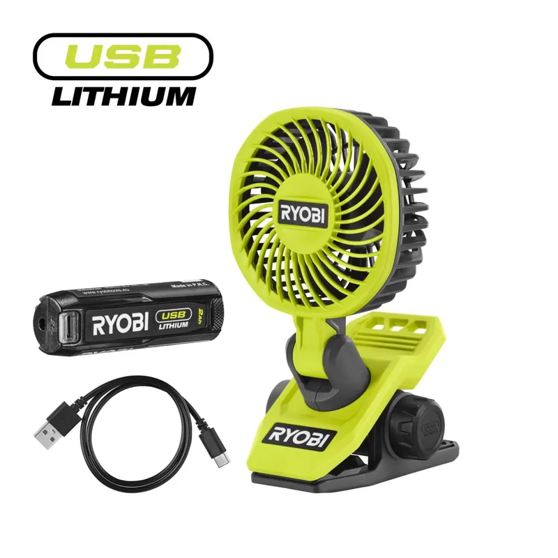 4V Akumulátorový ventilátor s klipsem USB Lithium (1x 2,0Ah) RCF-120G Aktuální