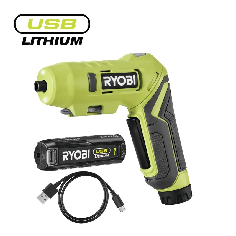 4V Akumulátorový šroubovák s otočnou rukojetí USB Lithium RSDP4-120G Cenově Výhodný