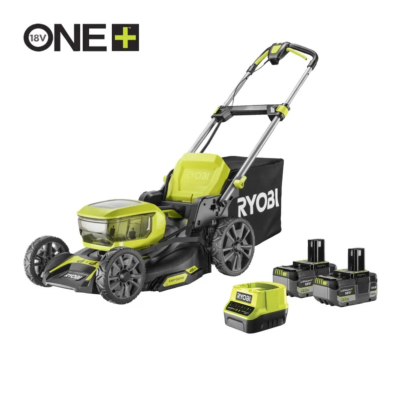 18V ONE+™ bezuhlíková sekačka na trávu, se šířkou záběru 46 cm, (2 x 5,0Ah) RY18LMX46A-250 Aktuální