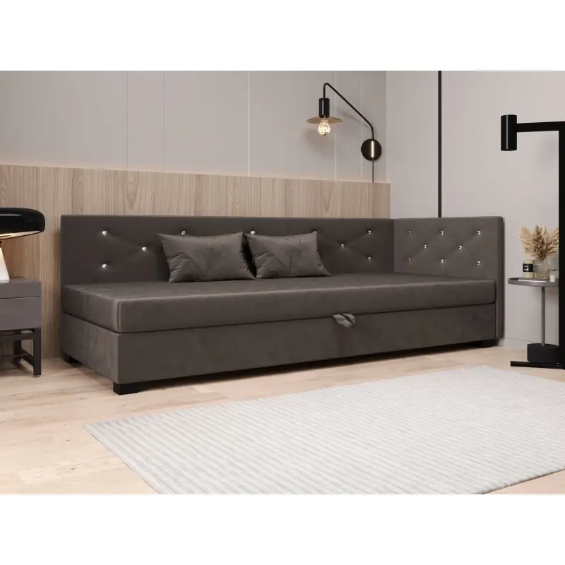 Akční Nabídka Čalouněná postel 80x195 MILEKA PLUS 1 - tmavě hnědá