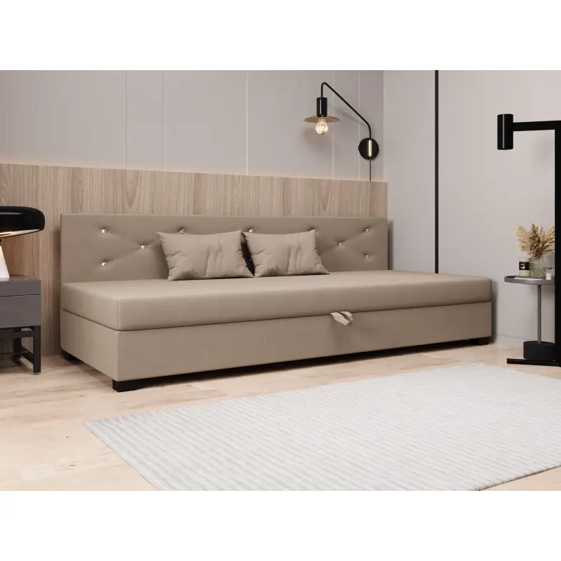 Akční Nabídka Čalouněná postel 80x195 MILEKA BIZ 2 - hnědá