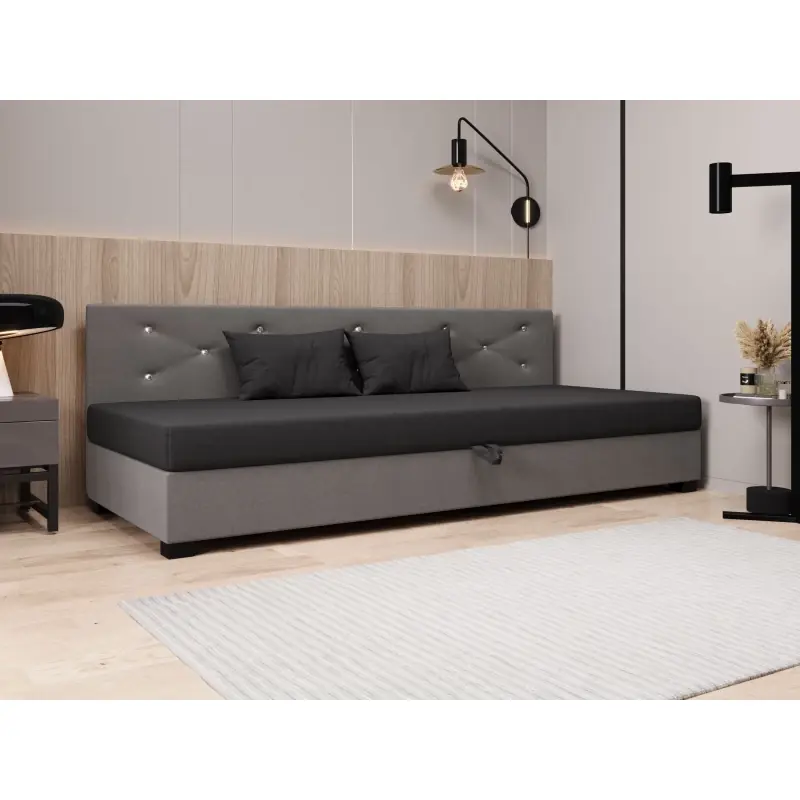 Akční Nabídka Čalouněná postel 100x195 MILEKA BIZ 2 - šedá / světle šedá
