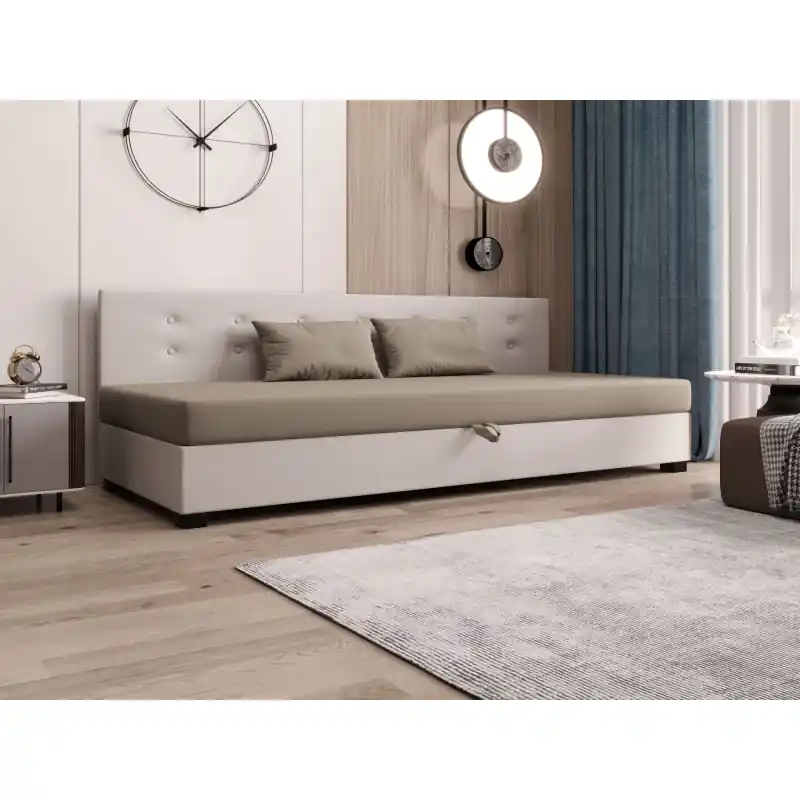 Zlevněný Jednolůžková postel 90x195 AJKA BIZ 1 - hnědá / ecru