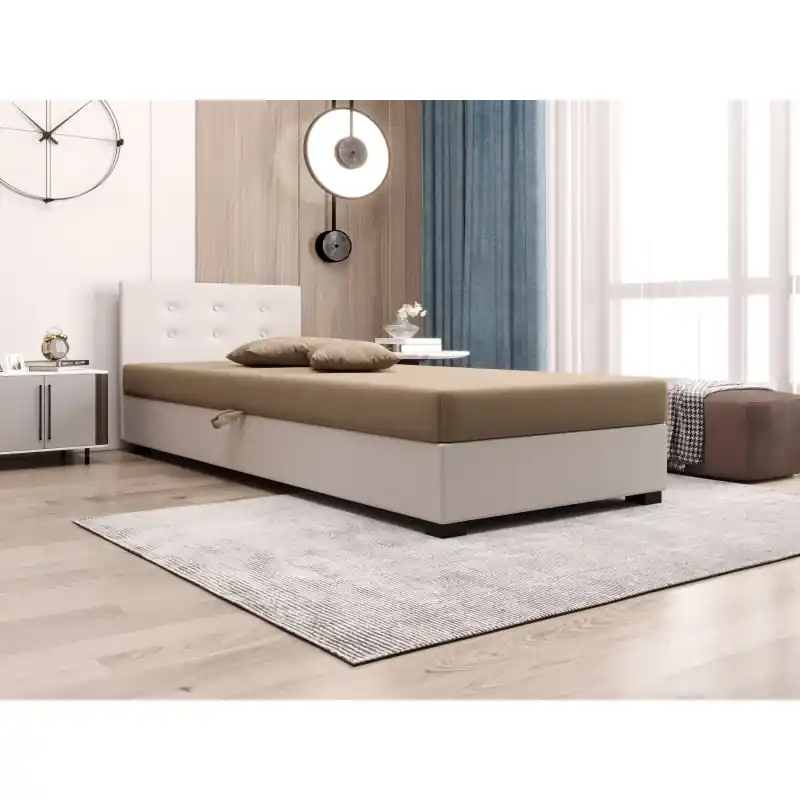 Akce Jednolůžková postel 110x195 AJKA 1 - hnědá / ecru