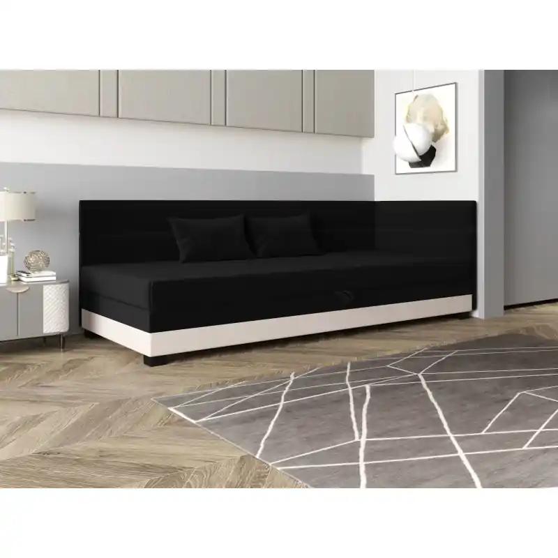 Značkový Jednolůžková čalouněná postel 120x195 NALINDA PLUS 2 - černá / ecru