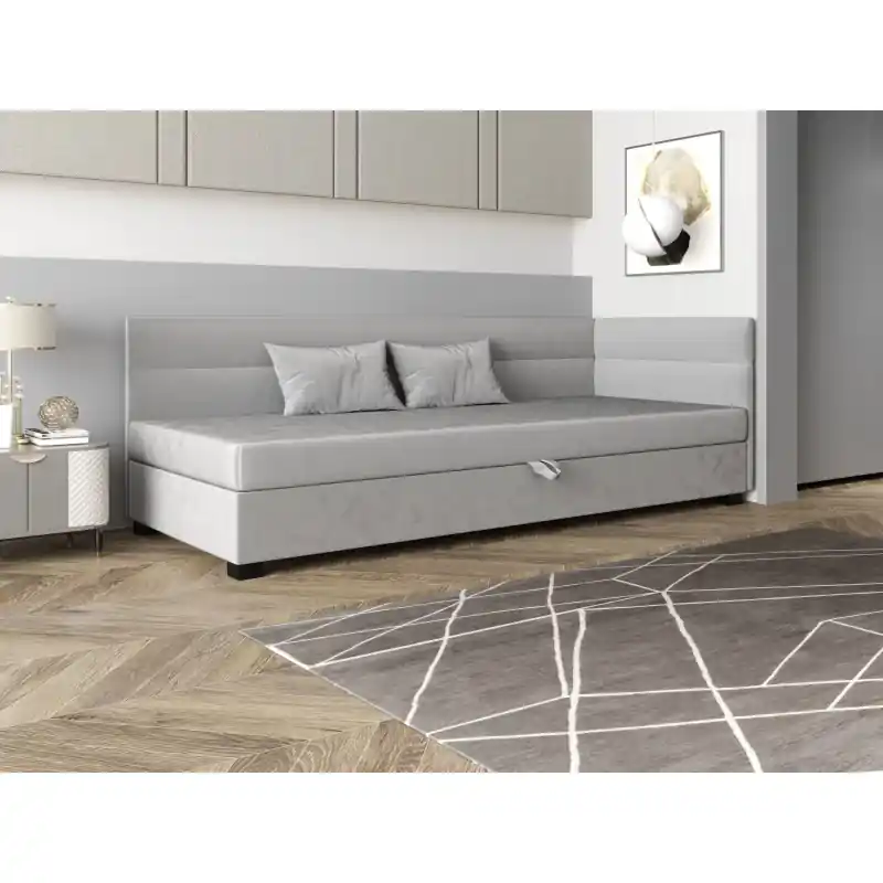 Akce Jednolůžková čalouněná postel 120x195 NALINDA PLUS 2 - světle šedá