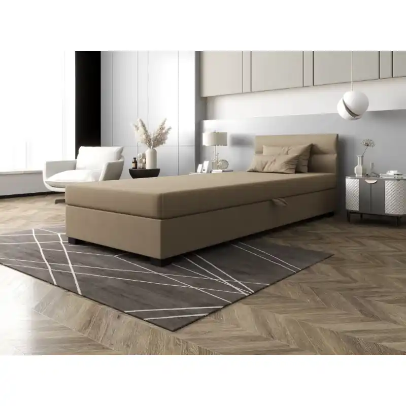 Akce Jednolůžková čalouněná postel 100x195 NALINDA 2 - hnědá