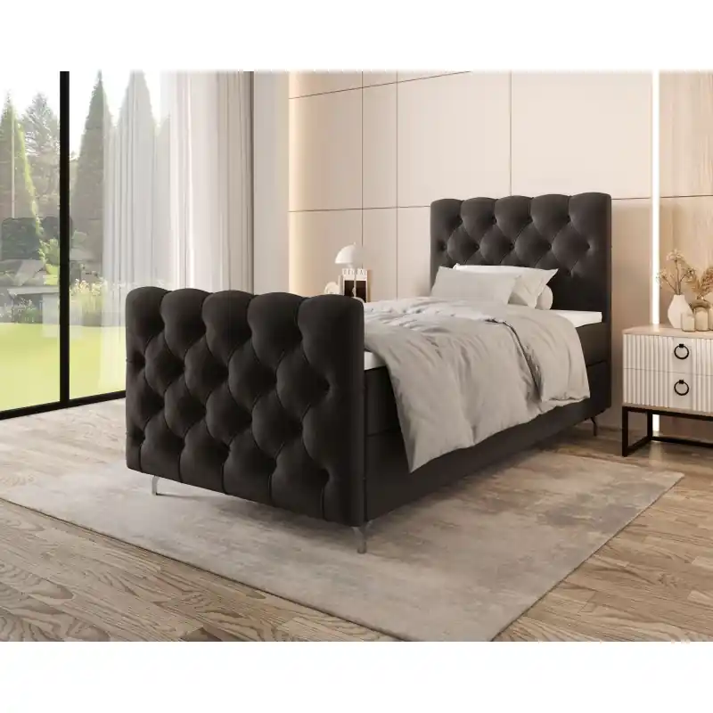 Zlevněný Čalouněná boxspringová postel 90x200 ADRIA PLUS 2 - šedá
