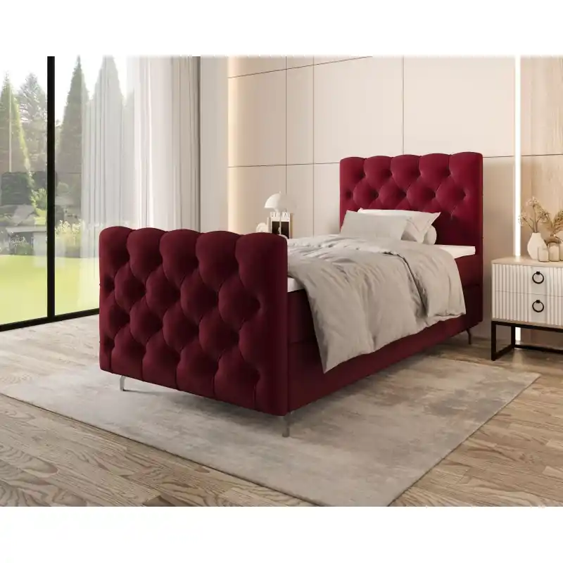 Akční Nabídka Čalouněná boxspringová postel 90x200 ADRIA PLUS 2 - červená