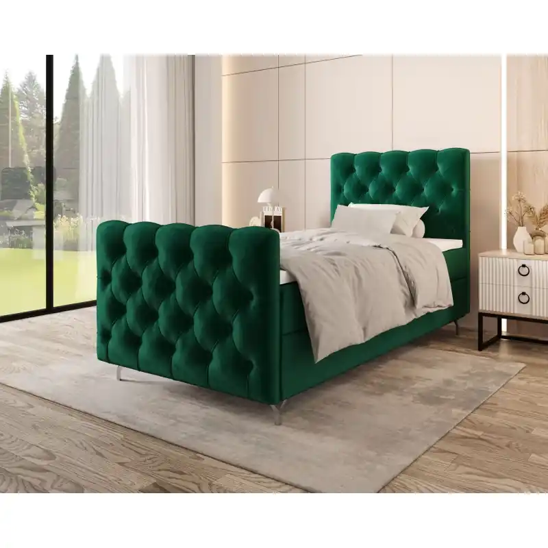 Akční Nabídka Čalouněná boxspringová postel 90x200 ADRIA PLUS 2 - zelená