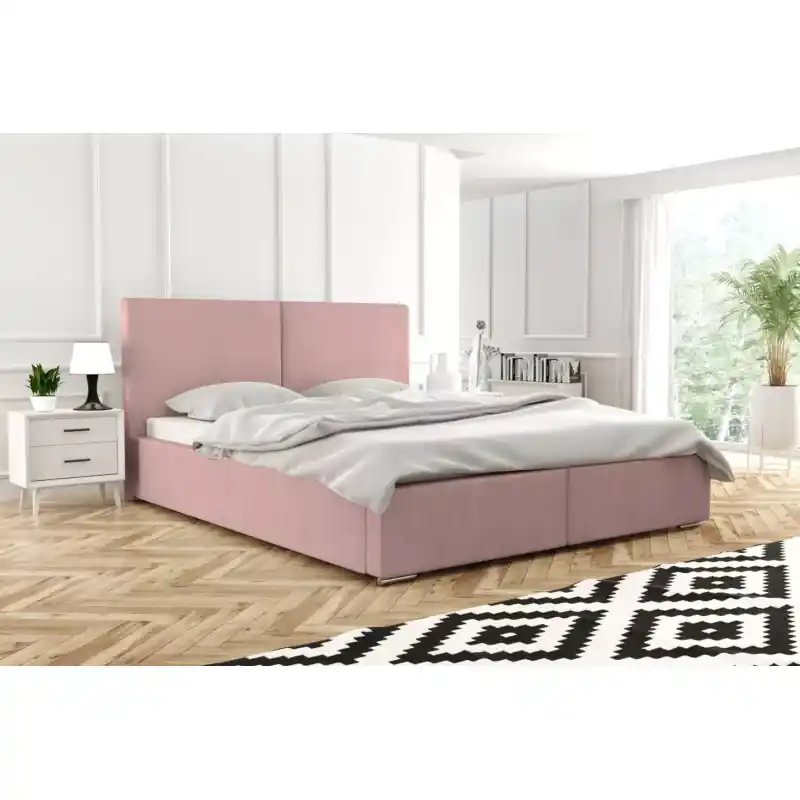 Vrácení Zdarma Moderní čalouněná postel 140x200 SANDRINA - růžová