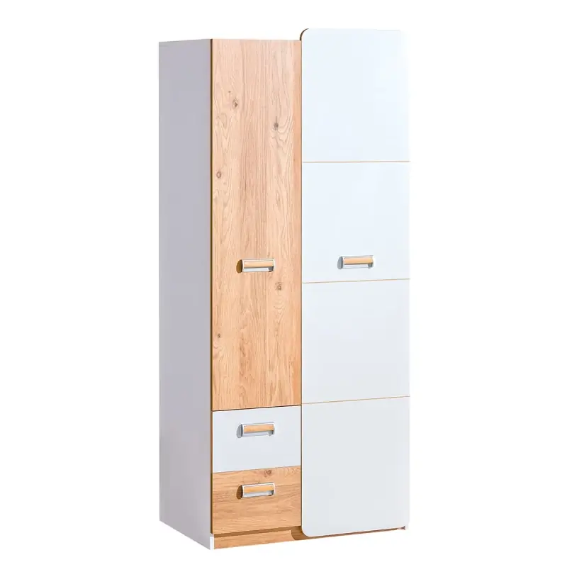 Kombinovaná šatní skříň 80 cm CEDAR - dub nash / bílá Originální