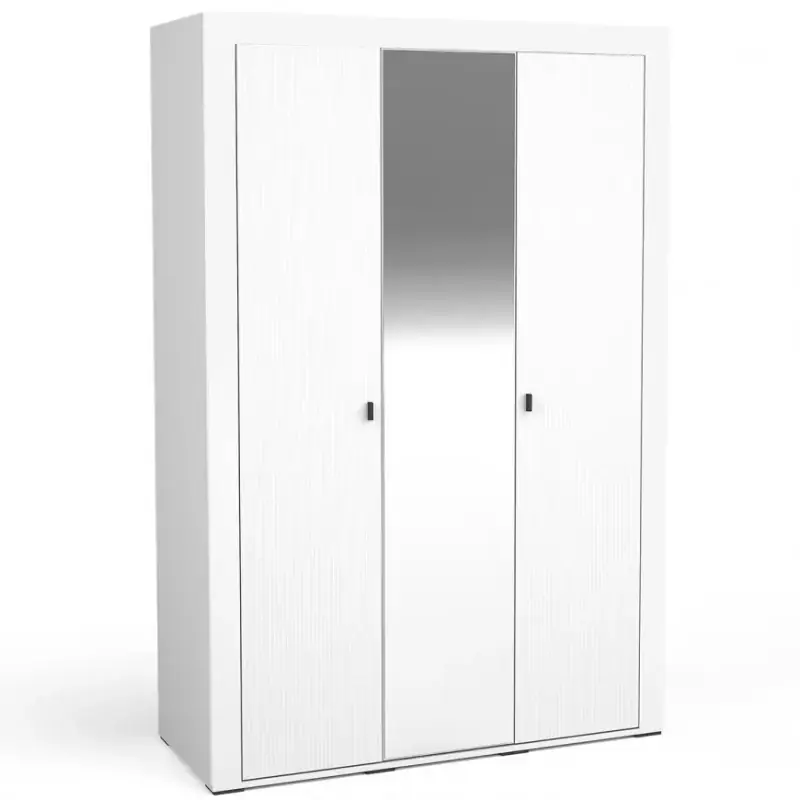 Šatní skříň 138 cm AUROVA se zrcadlem - bílá Rychlé Dodání