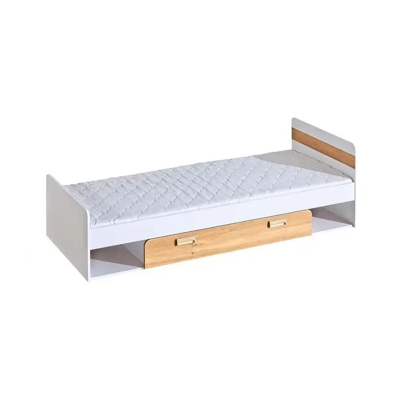 Jednolůžková postel 80x195 CEDAR se šuplíkem - dub nash / bílá Dokud Zásoby Vydrží