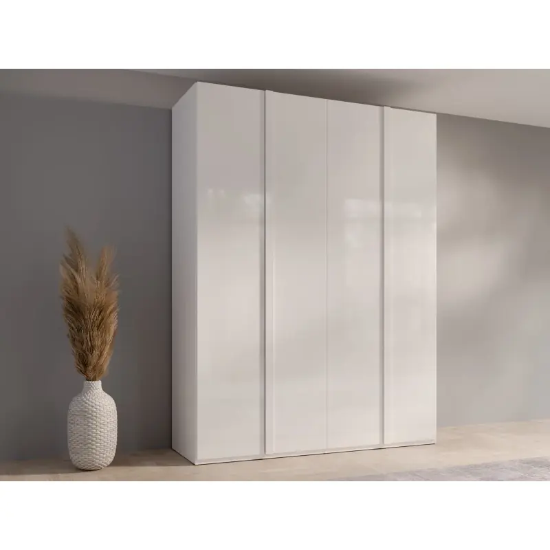 Šatní skříň 181 cm GUAMO - alpská bílá / lesklá bílá Časově Omezené