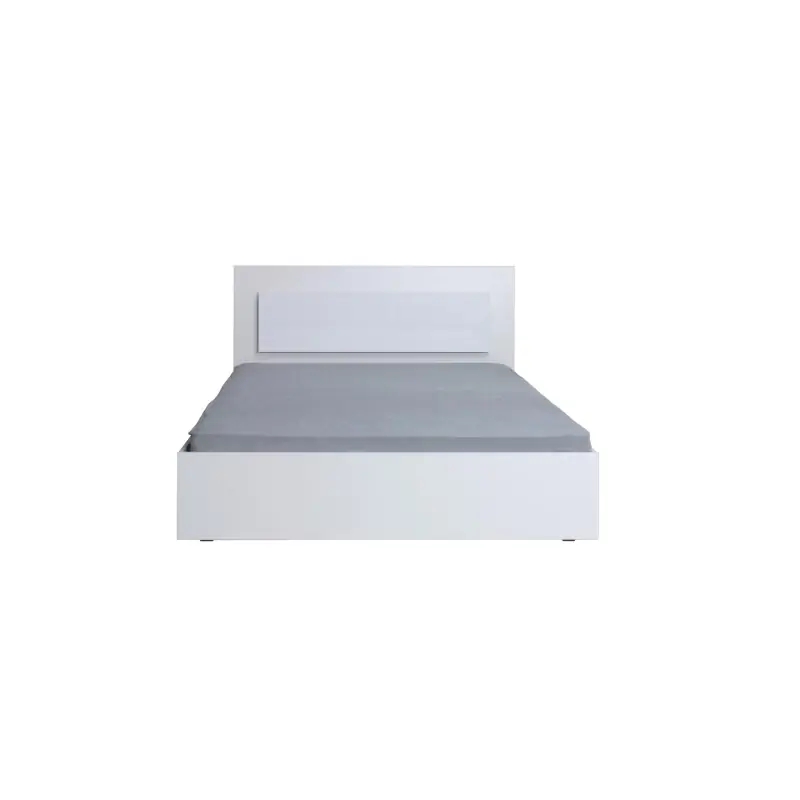 Manželská postel 160x200 CAJICA - alpská bílá / lesklá bílá + LED osvětlení ZDARMA Nová Kolekce