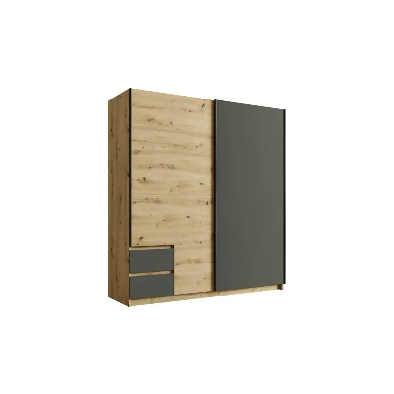 Must-Have Vysoká šatní skříň 181 cm ANSERMA - dub artisan / grafitová