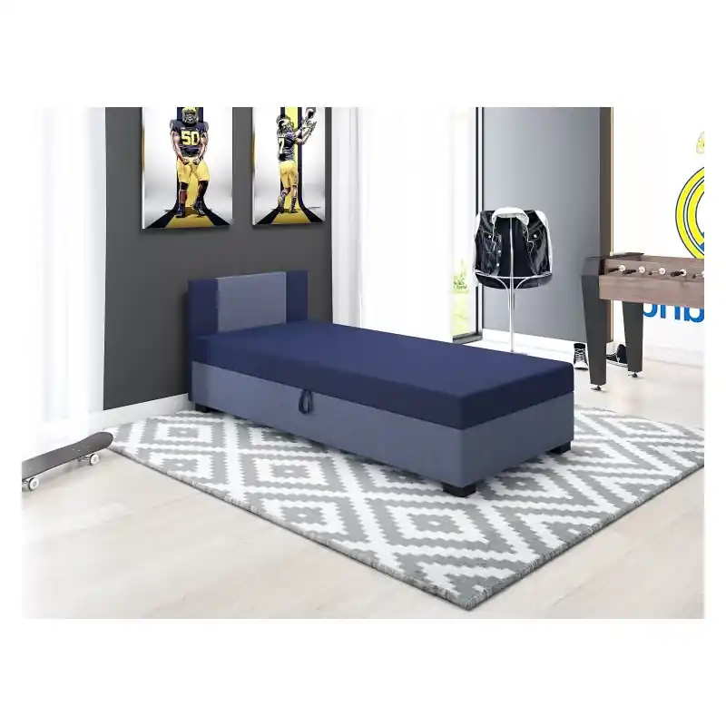 Akční Nabídka Čalouněná postel 90x195 MERY 1 - modrá / modro šedá