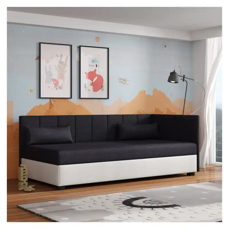 Jednolůžková postel 100x195 NAYLA PLUS 1 - černá / krémová Značkový