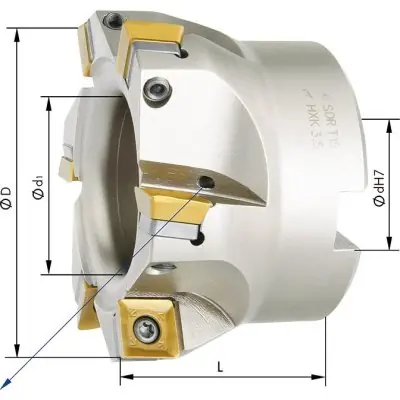Akční Cena Hlava pro rohovou frézu 90° Z6 vnitřní chlazení D63mm pro SDMT12 541-06-063-113