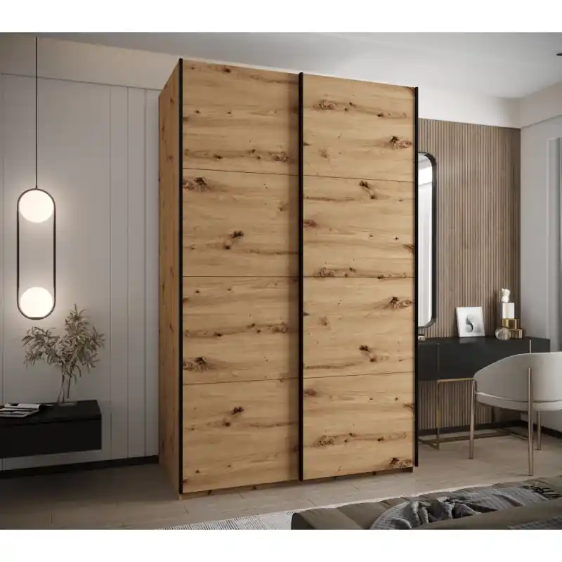 Akční Cena Dvoudveřová skříň SAMARA 1 - 160 cm, dub artisan / černá
