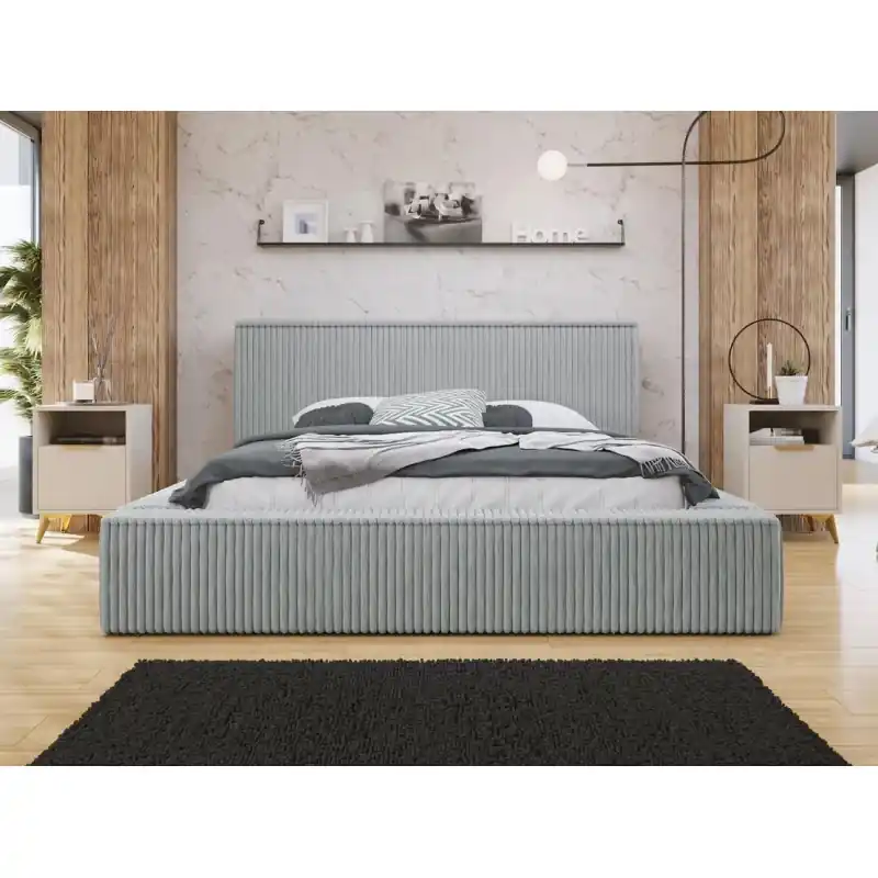 Akční Nabídka Manželská postel s úložným prostorem 160x200 PRYMUS - světlá šedá