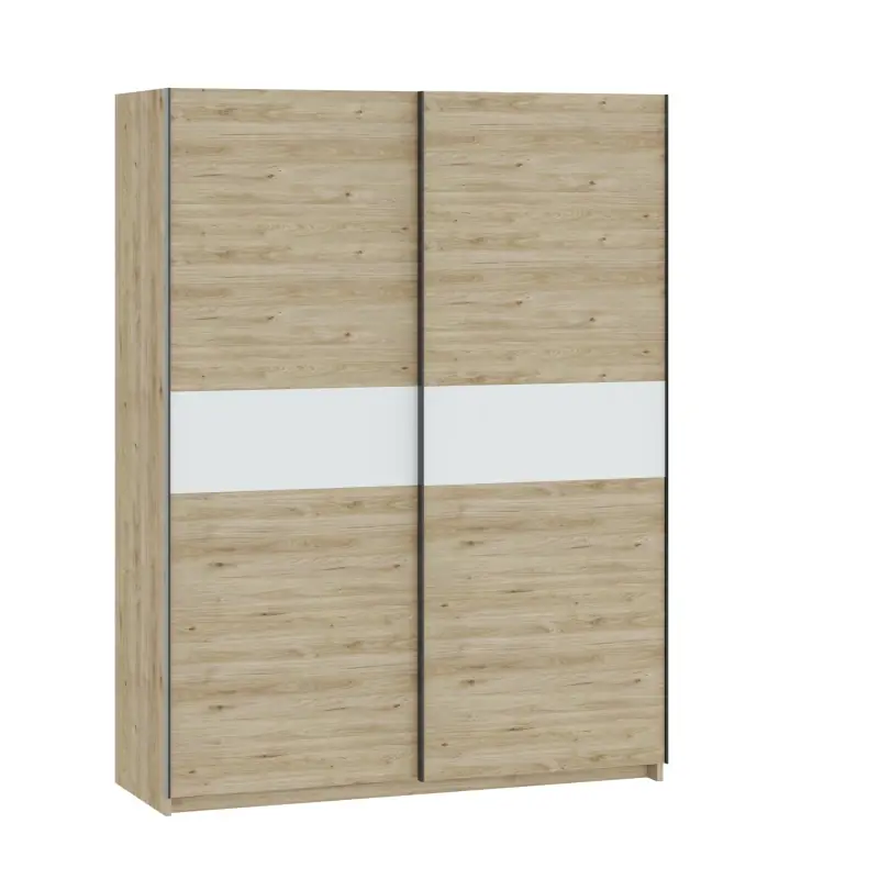 Horká Nabídka Šatní skříň 151 cm RANDLER - ořech hickory / bílá
