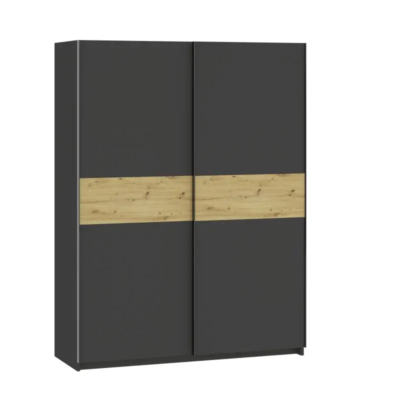 Šatní skříň 151 cm RANDLER - antracitová / ořech hickory Speciální Cena