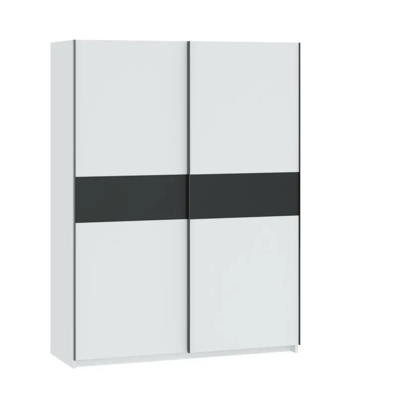 Šatní skříň 151 cm RANDLER - bílá / antracitová Top Prodej