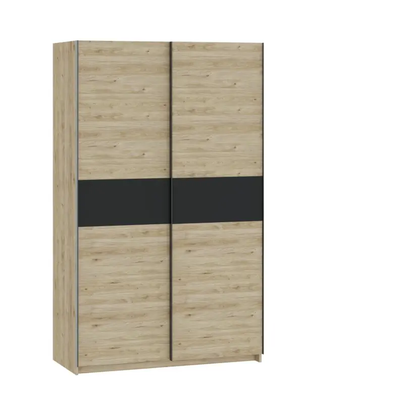 Šatní skříň do předsíně 122 cm RANDLER - ořech hickory / antracitová Expresní Doručení