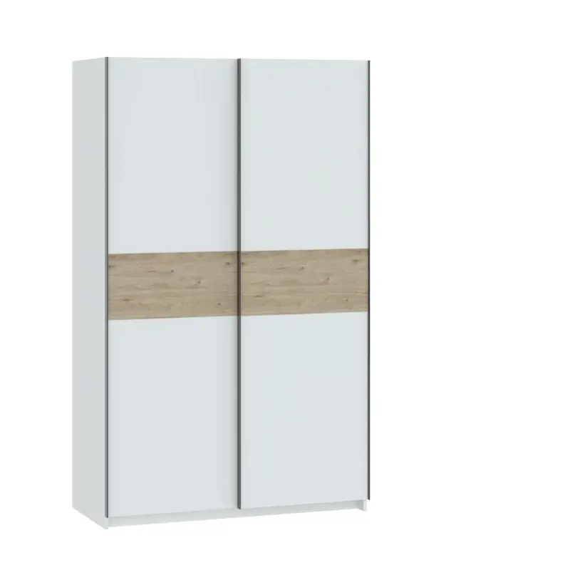 Šatní skříň do předsíně 122 cm RANDLER - bílá / ořech hickory Zlevněný