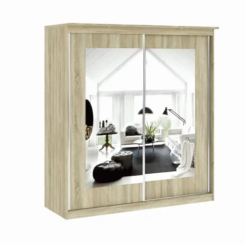 Šatní skříň se zrcadlem 180 cm ODESSA - dub sonoma Koupit Online