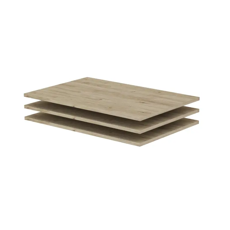 Bezpečná Platba Set 3x polička do šatní skříně 151 cm RANDLER - ořech hickory