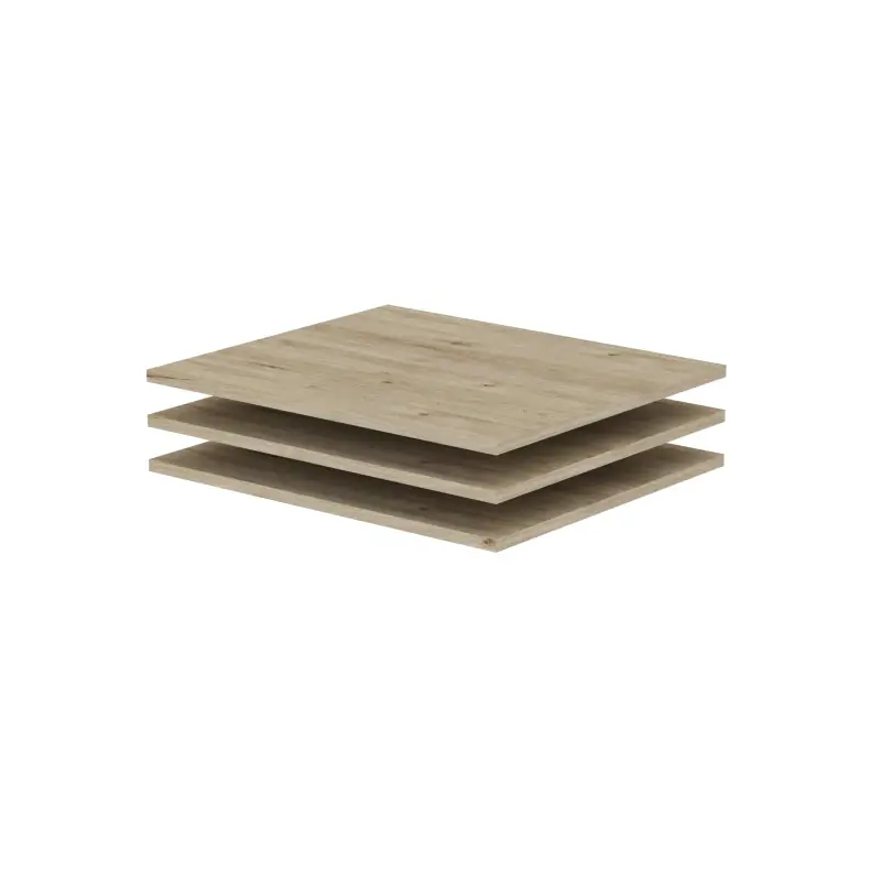 Rychlé Dodání Set 3x polička do šatní skříně 122 cm RANDLER - ořech hickory