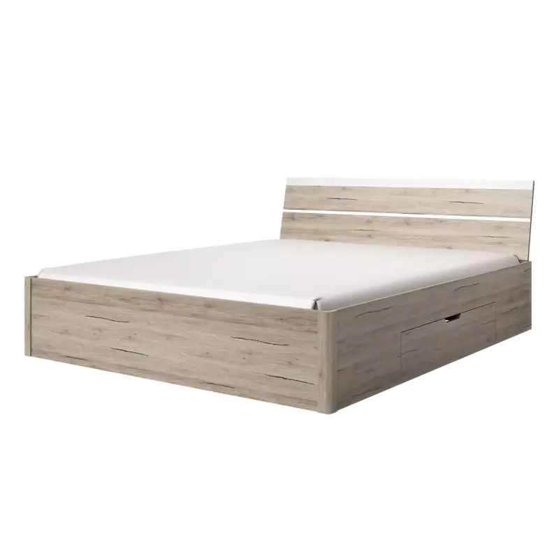 Manželská postel 180x200 s úložným prostorem CROWEL - dub san remo Koupit Online