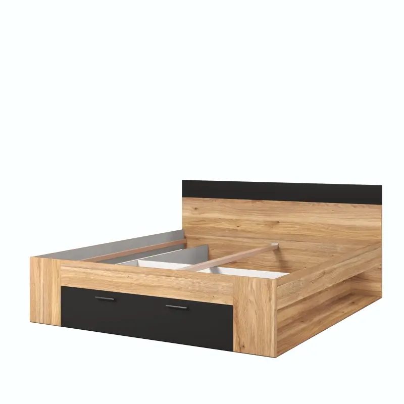 Akční Cena Manželská postel 180x200 s úložným prostorem CROWEL - dub mauvella