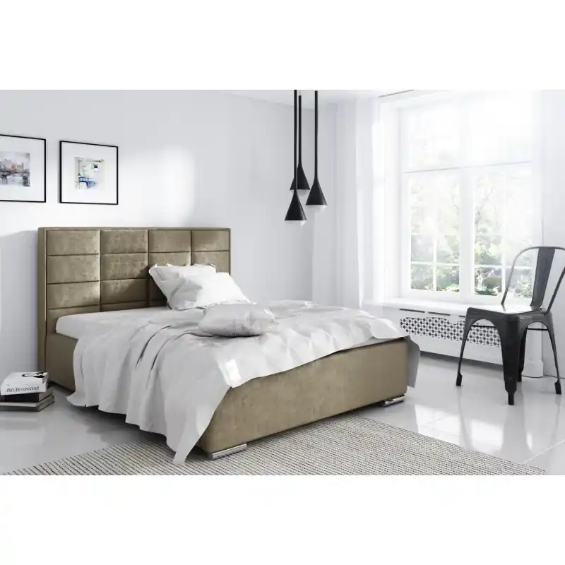 Akční Nabídka Manželská postel 140x200 CAFFARA - světle hnědá