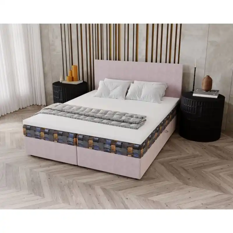 Výprodej Čalouněná postel 180x200 OTILIE 3 s úložným prostorem - růžová + vzor